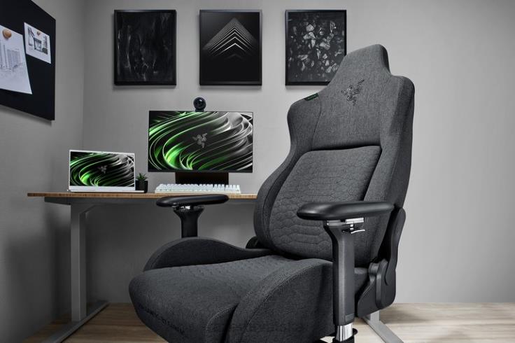 Razer iskur - tkanina tamnosive boje jedna boja igraća stolica T26R8137